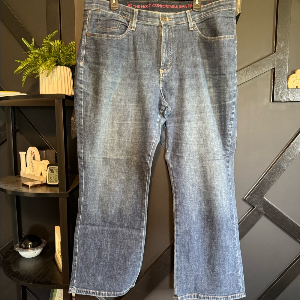 Lee Blue Comfort Waistband Stretch Straight Leg Jeans Women’s 16W Petite